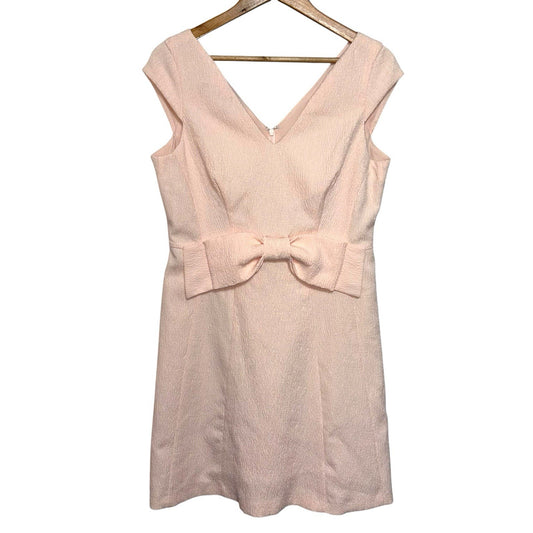 Coast Women's Size UK 14 Sleeveless Dress Pale Pink Bow Detail Zip Occasions VGC