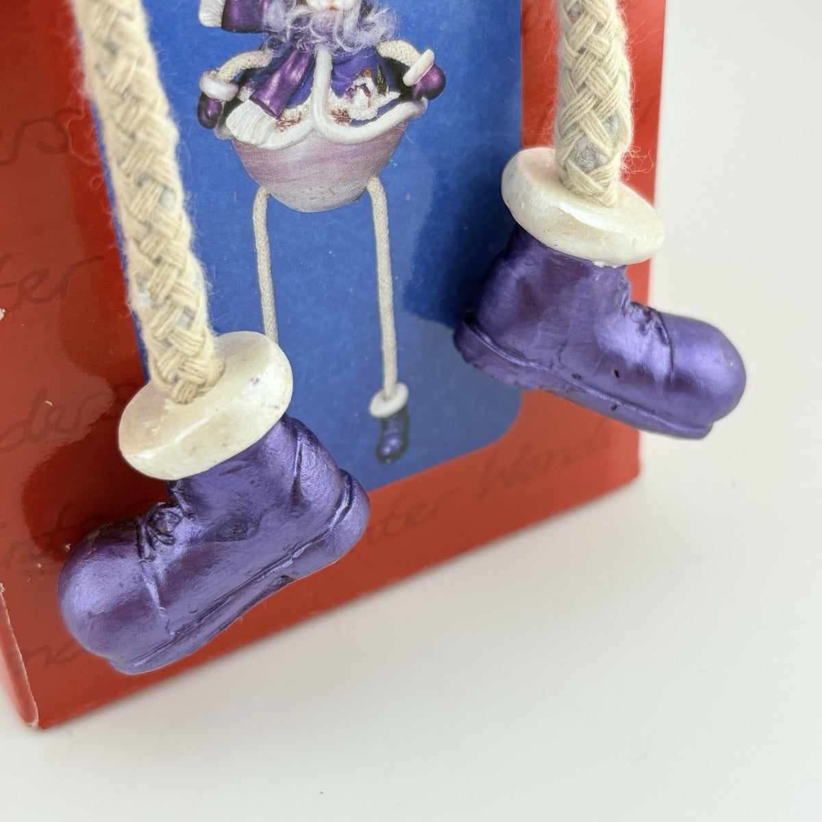 Salco Meridian Collection Hanging Christmas Ornament Purple Santa Claus VGC