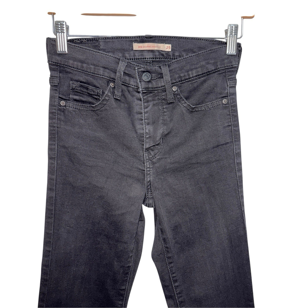 Levi's Women's 25Wx30L 315 Shaping Bootcut Black Denim Jeans Cotton Stretch VGC