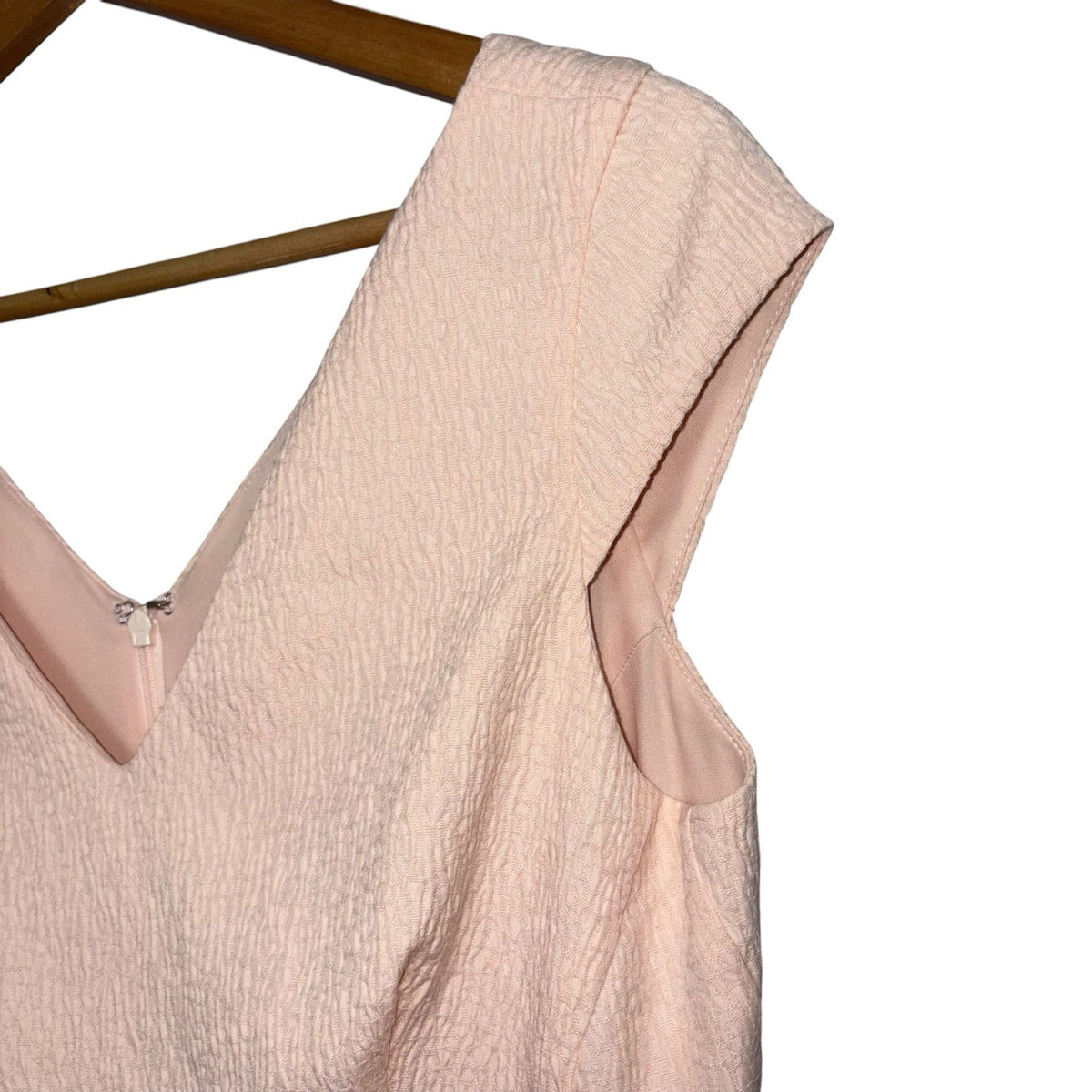 Coast Women's Size UK 14 Sleeveless Dress Pale Pink Bow Detail Zip Occasions VGC