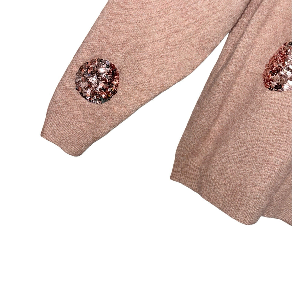 TU Women's Size UK 20 Long Sleeve Pullover Jumper Pink Knit Sequins Sparkle Xmas