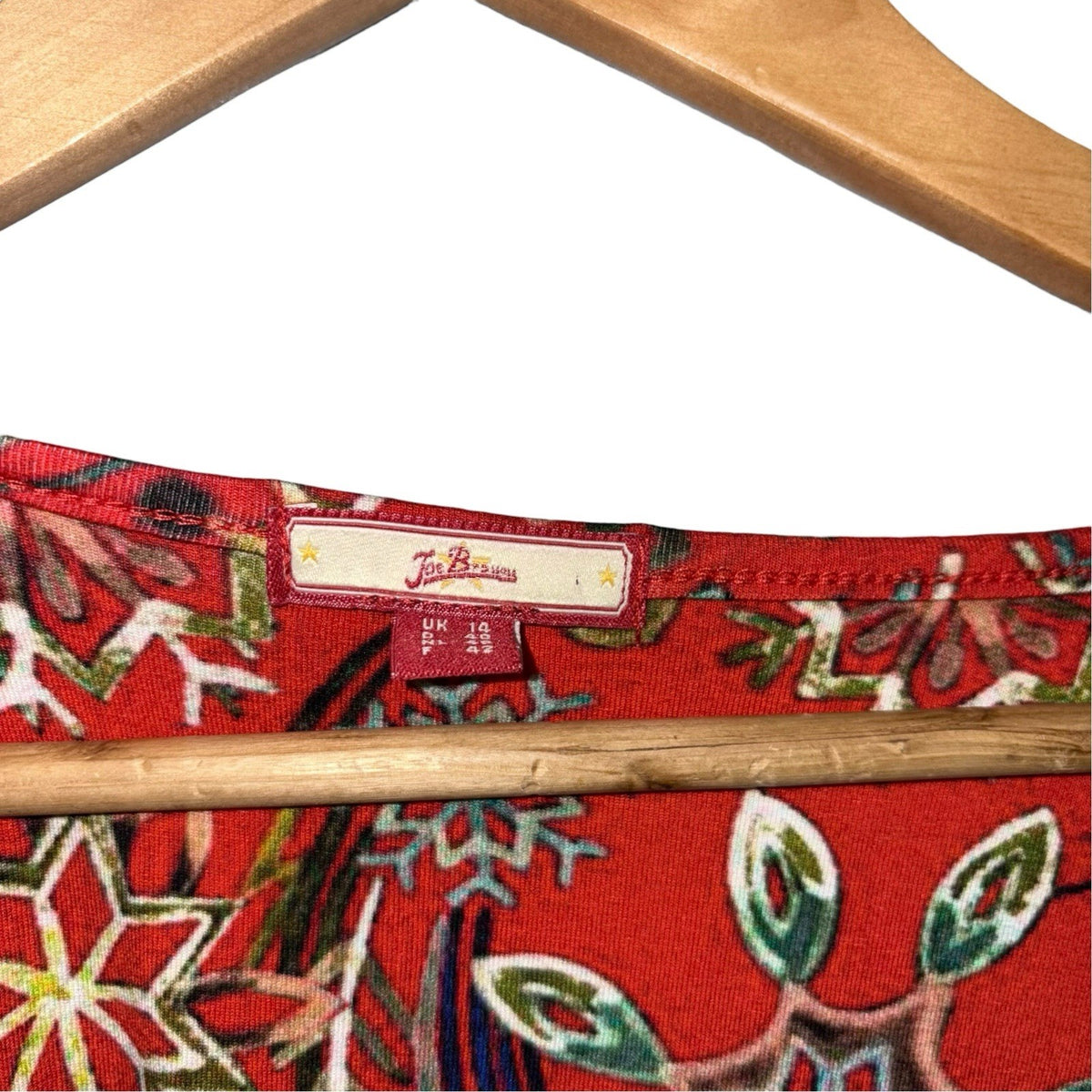 Joe Browns Size UK 14 Tunic Dress Long Sleeve Red Christmas Print Festive VGC