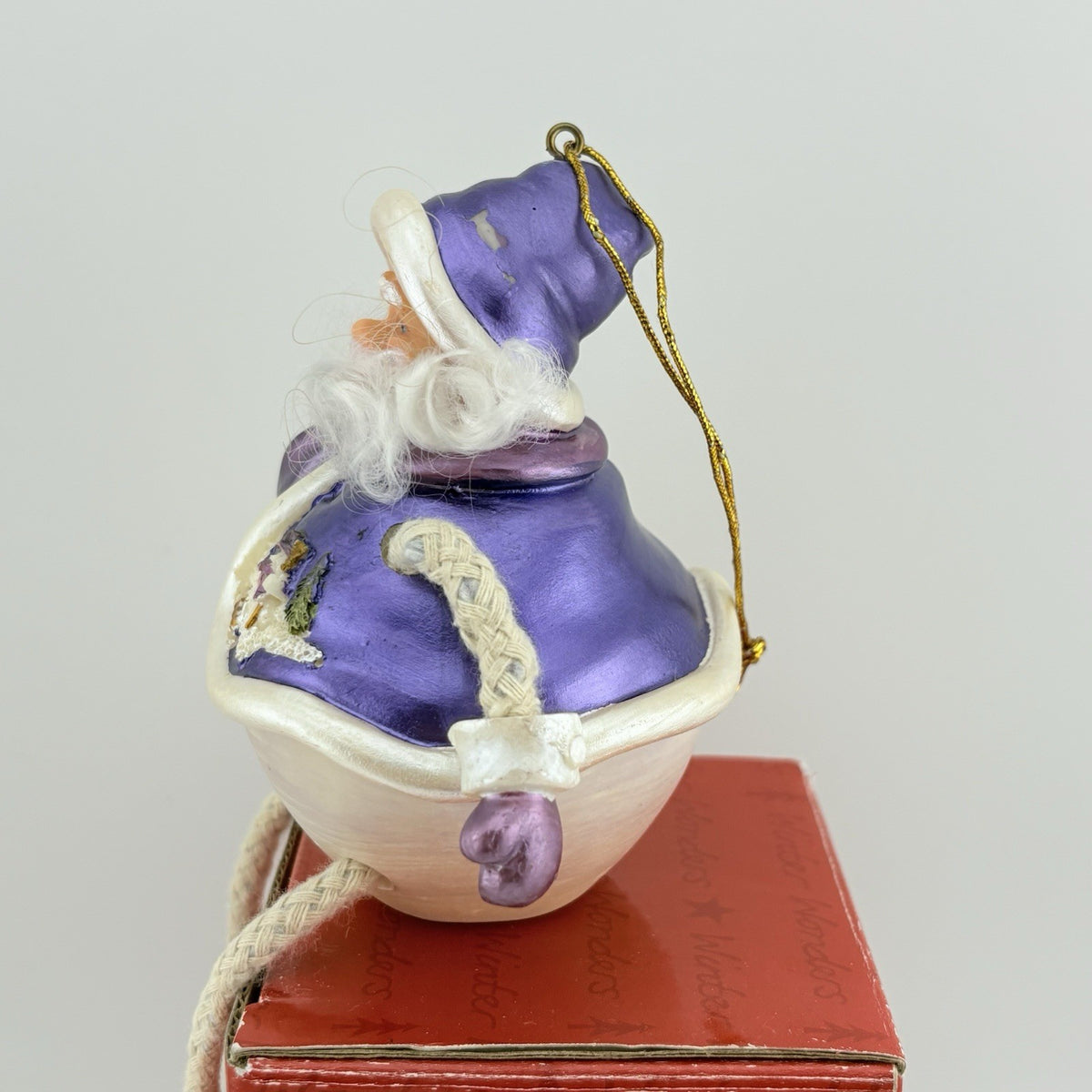 Salco Meridian Collection Hanging Christmas Ornament Purple Santa Claus VGC
