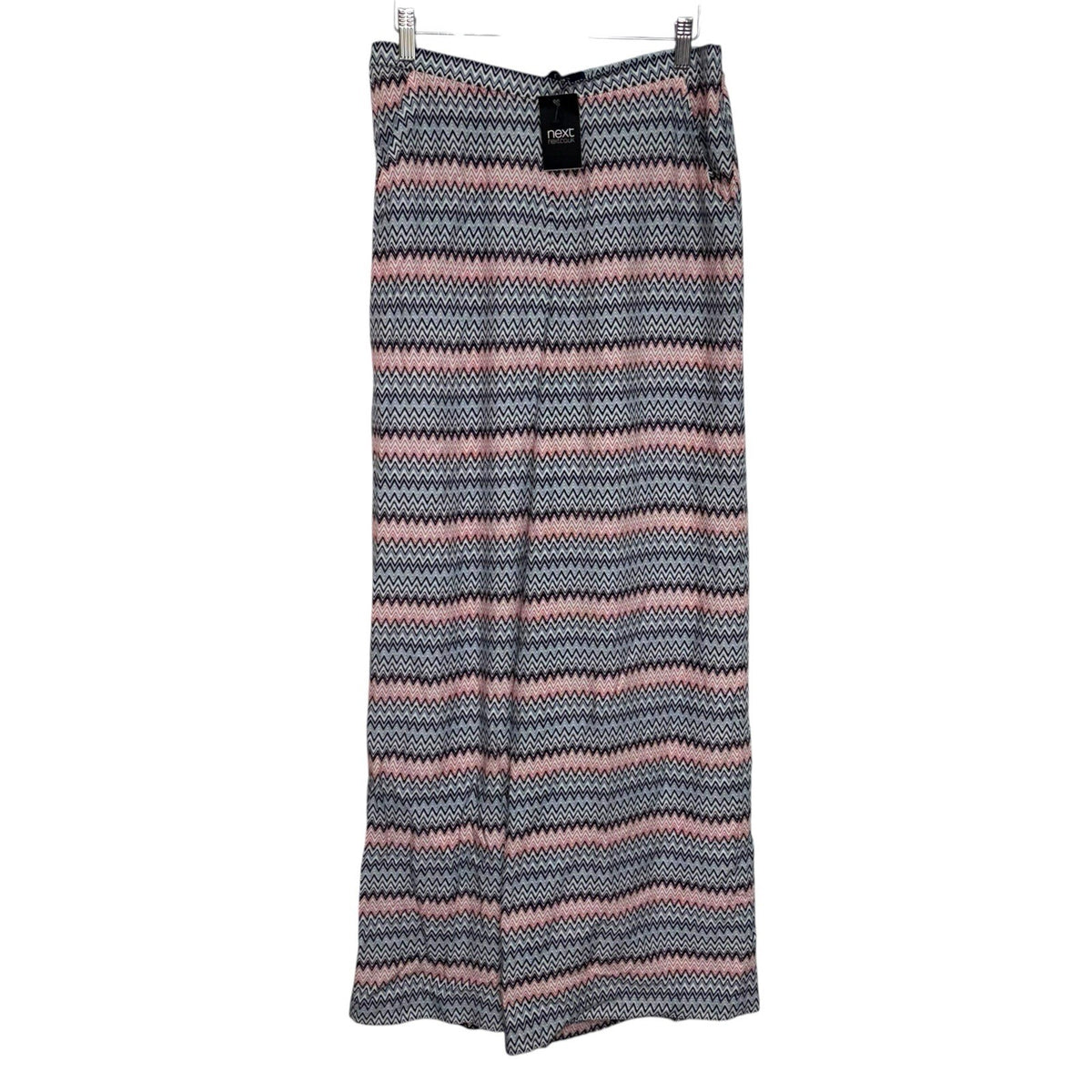 BNWT Next Size UK 12 Wide Leg Trousers Palazzo Pants Blue Red Aztec Pockets New