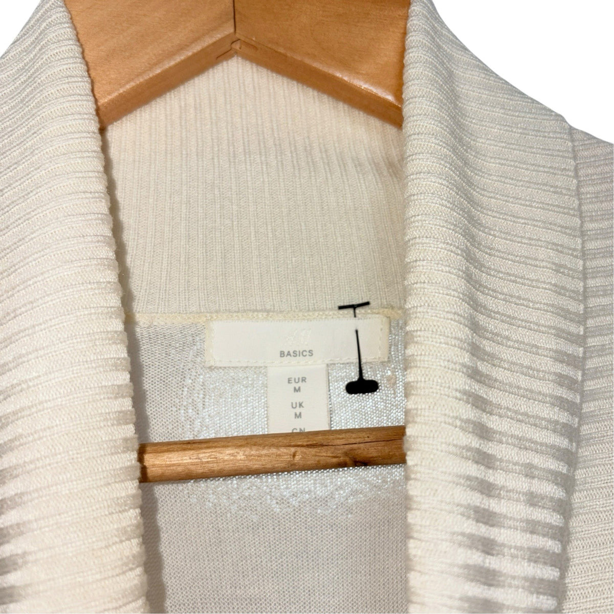 H&M Women's Size M Long Sleeve Pullover Jumper Ivory Roll Neck Turtleneck VGC