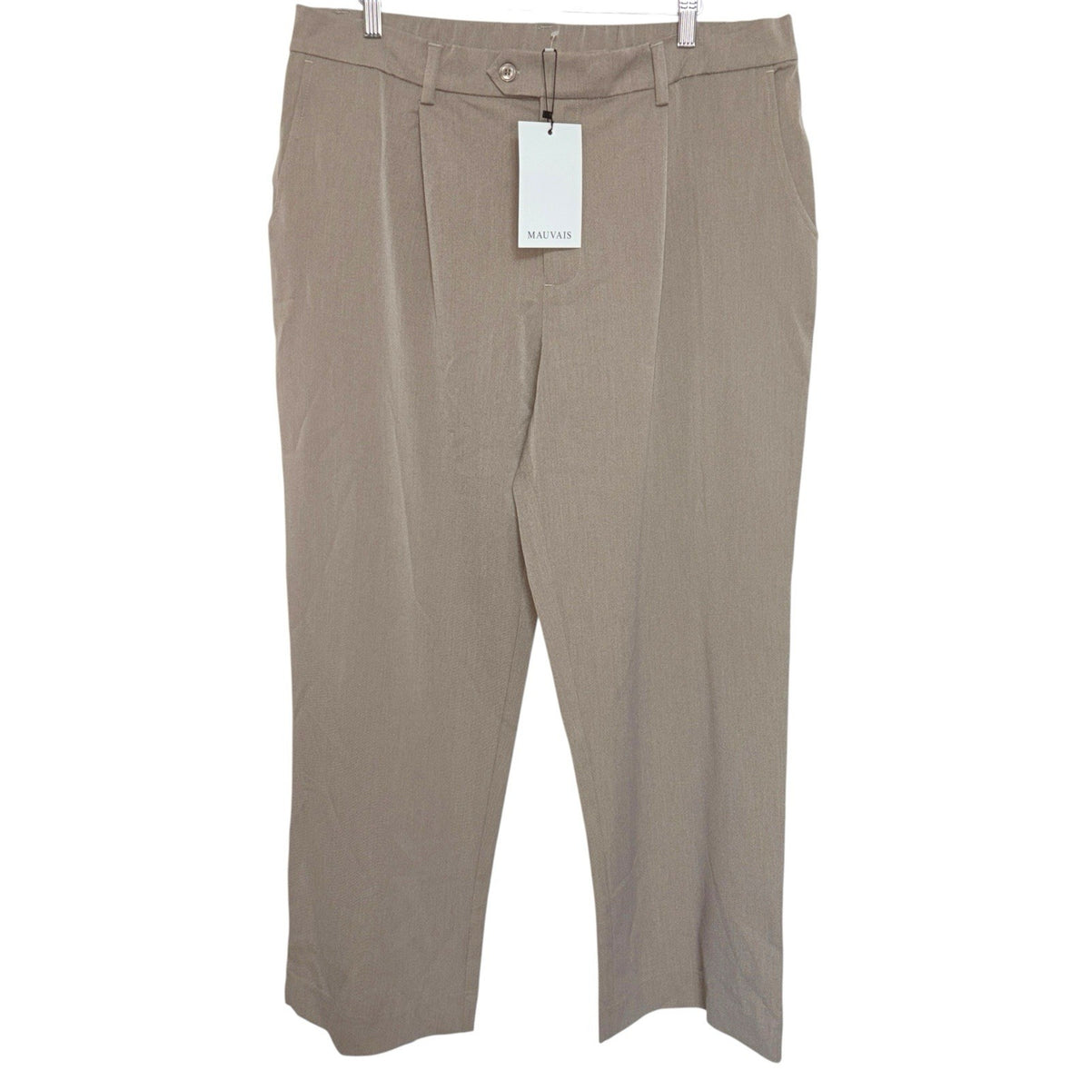 Mauvais Men's Size W36 Beige Taupe Tailored Trousers Relaxed Fit Pleated New