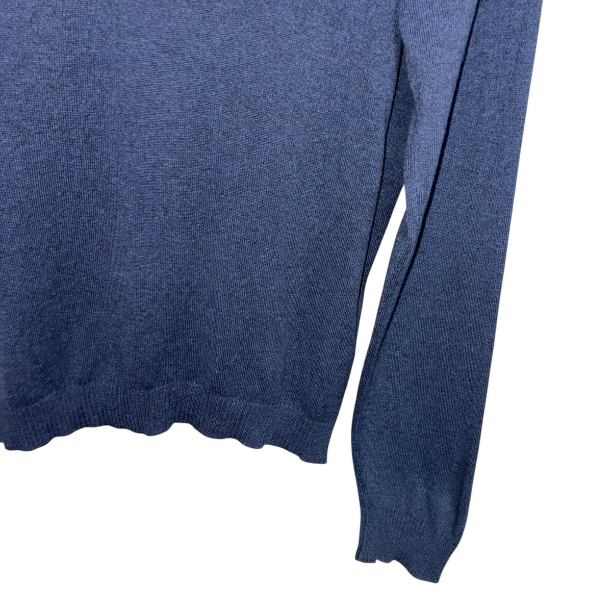 Jaeger Size Medium Vintage Jumper Long Sleeve Navy Blue Cotton V Neck VGC