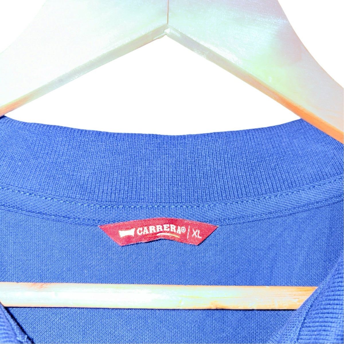 Carrera Men's Size XL Short Sleeve Polo Shirt Blue Cotton Embroidered Logo VGC