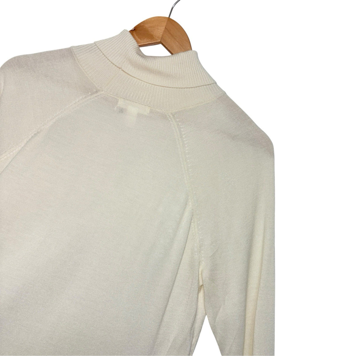 H&M Women's Size M Long Sleeve Pullover Jumper Ivory Roll Neck Turtleneck VGC