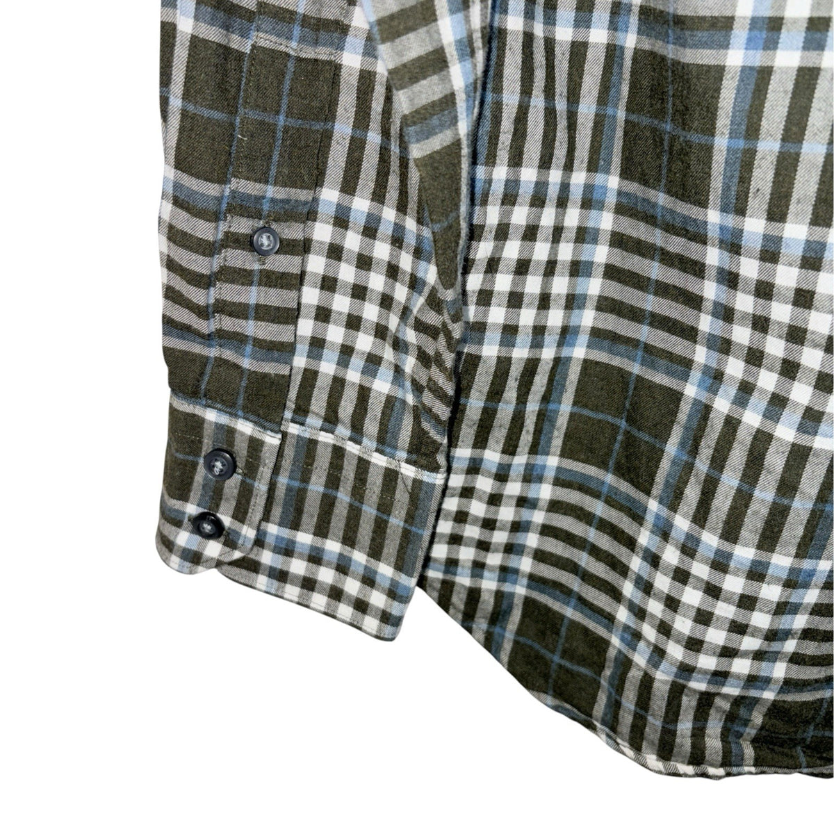 Banana Republic Men's Size Med Tailored Slim Fit Plaid Shirt Green White Blue