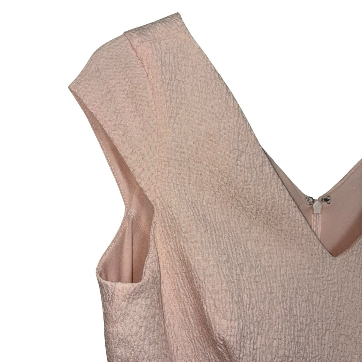 Coast Women's Size UK 14 Sleeveless Dress Pale Pink Bow Detail Zip Occasions VGC