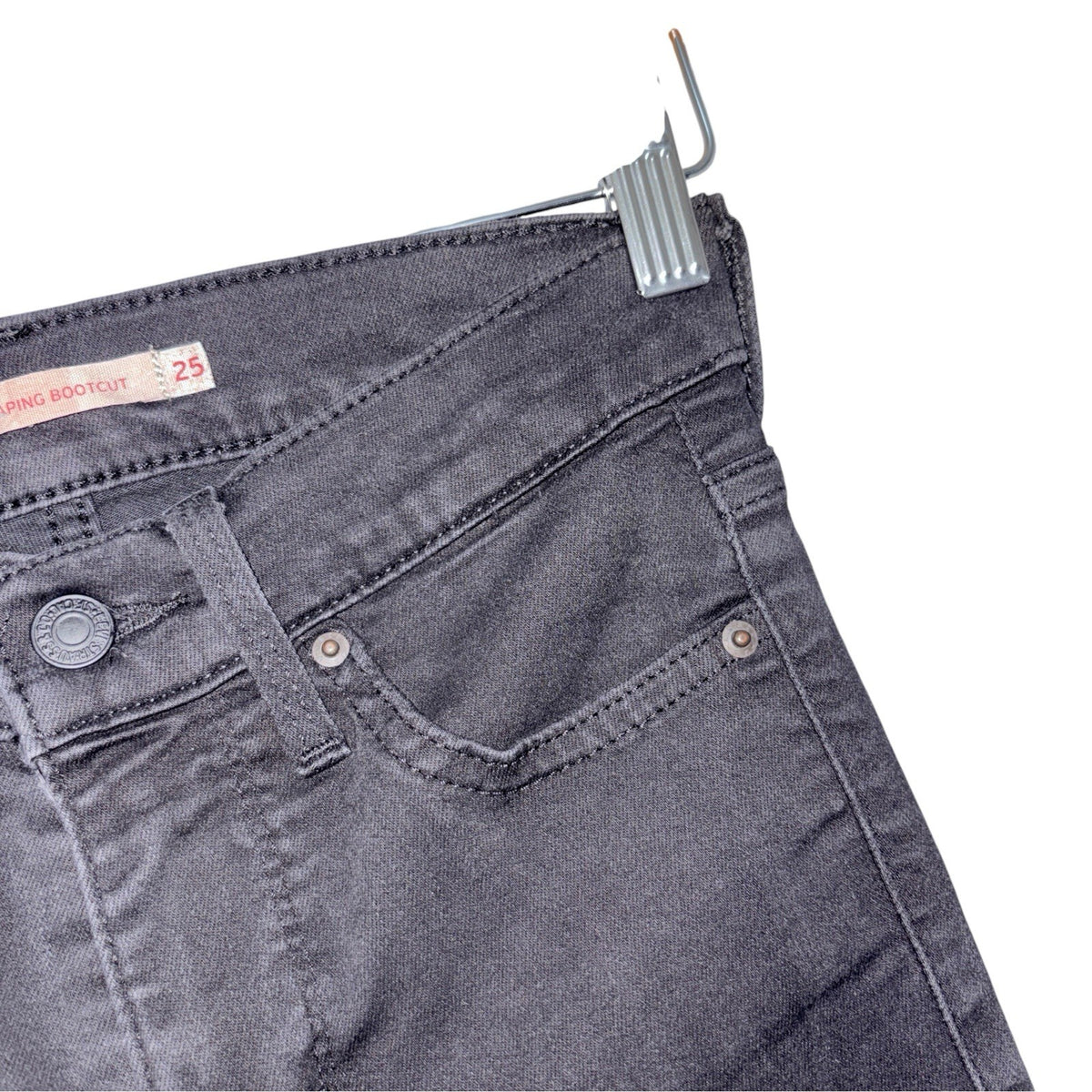 Levi's Women's 25Wx30L 315 Shaping Bootcut Black Denim Jeans Cotton Stretch VGC