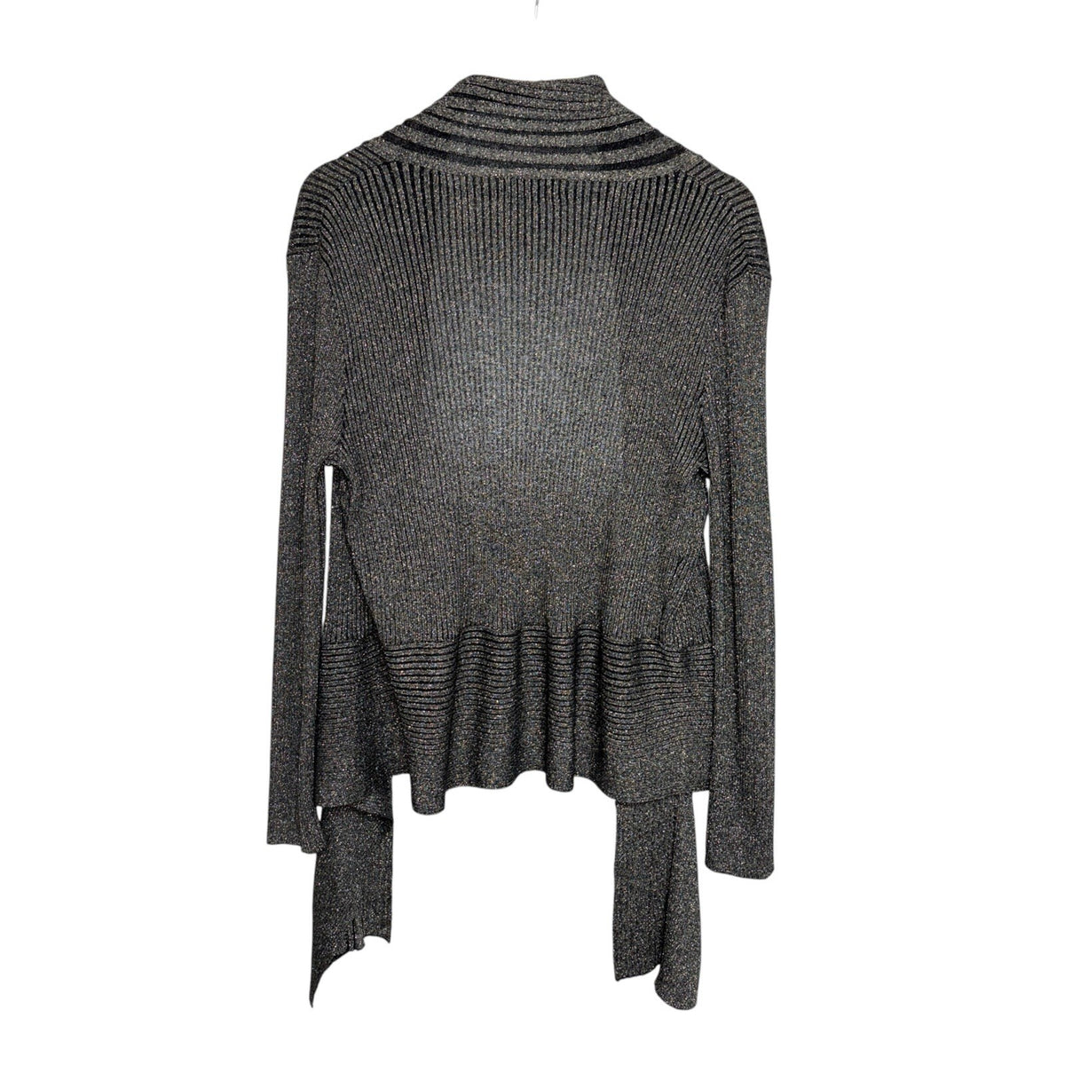 Kaleidoscope Size UK 16 Cable-Knit Open Front Cardigan Black Bronze Sparkle Xmas