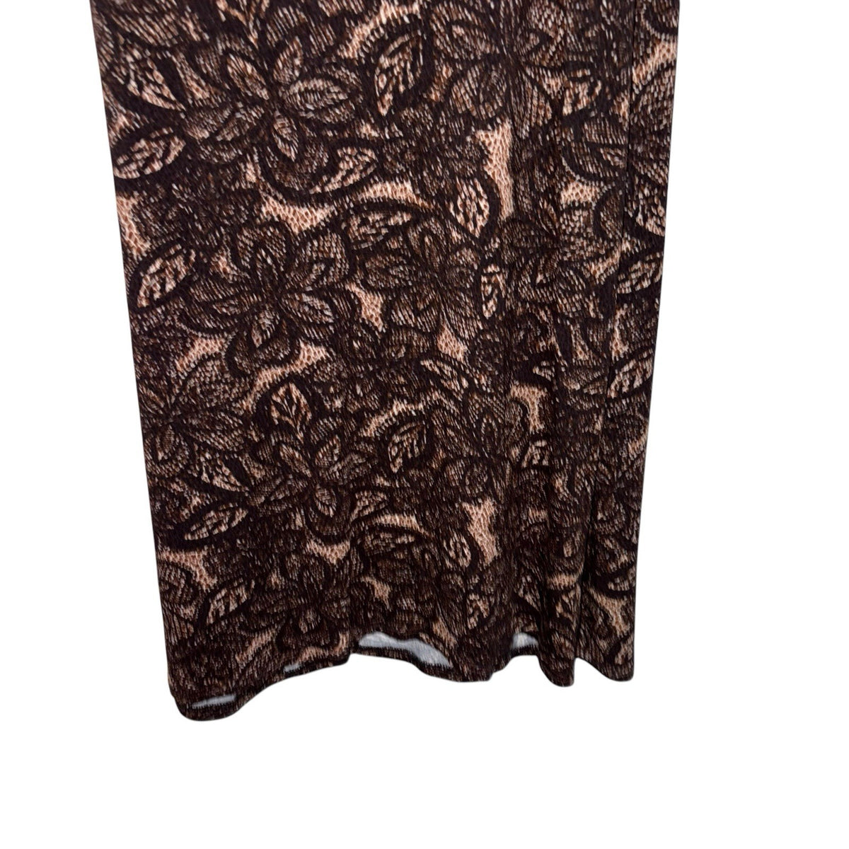 EAST Women's Size UK 16 3/4 Sleeve Wrap Midi Dress Brown Floral Autumnal VGC