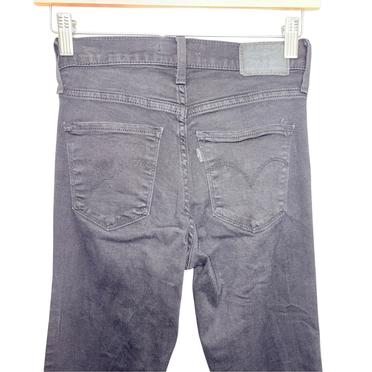 Levi's Women's 25Wx30L 315 Shaping Bootcut Black Denim Jeans Cotton Stretch VGC