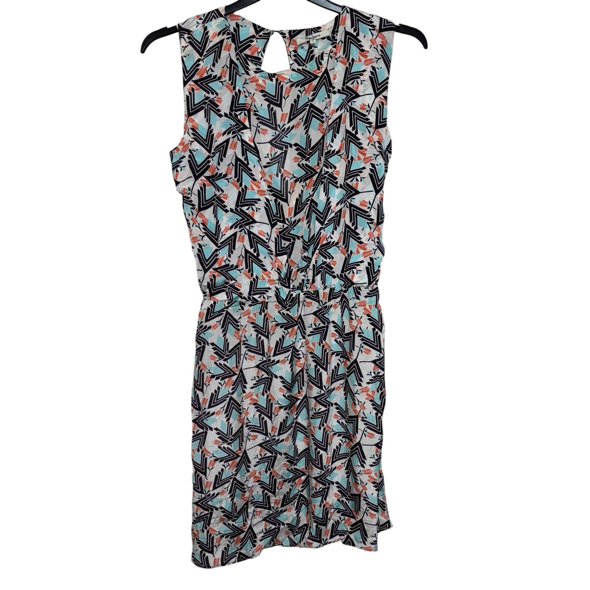 Pepe Jeans Women's Size Small Sleeveless Dress 80s Multi Geo Pattern Style VGC