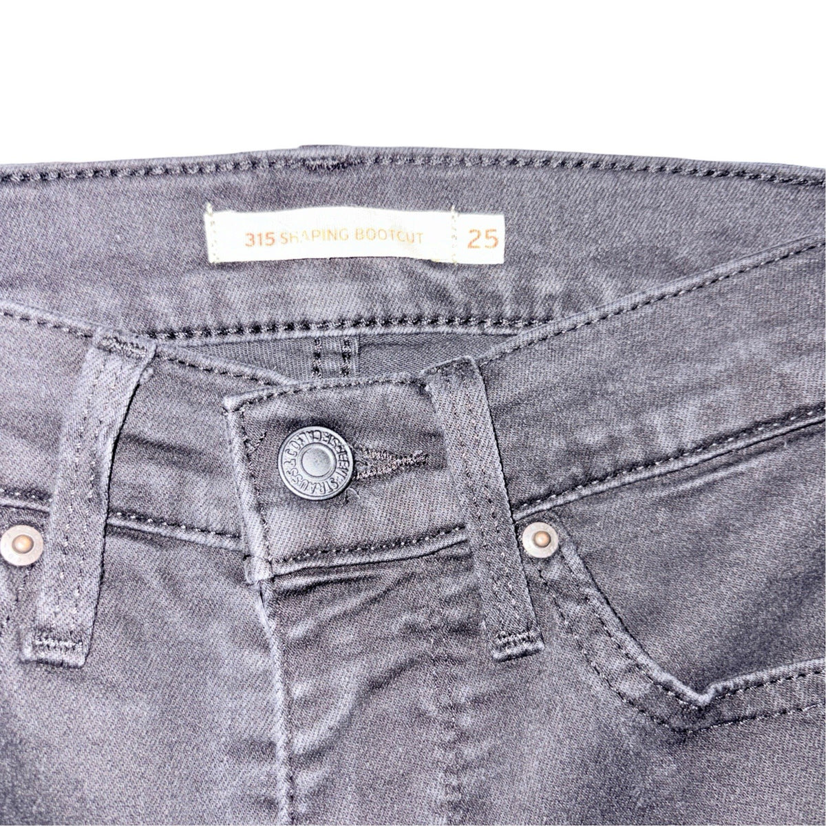Levi's Women's 25Wx30L 315 Shaping Bootcut Black Denim Jeans Cotton Stretch VGC