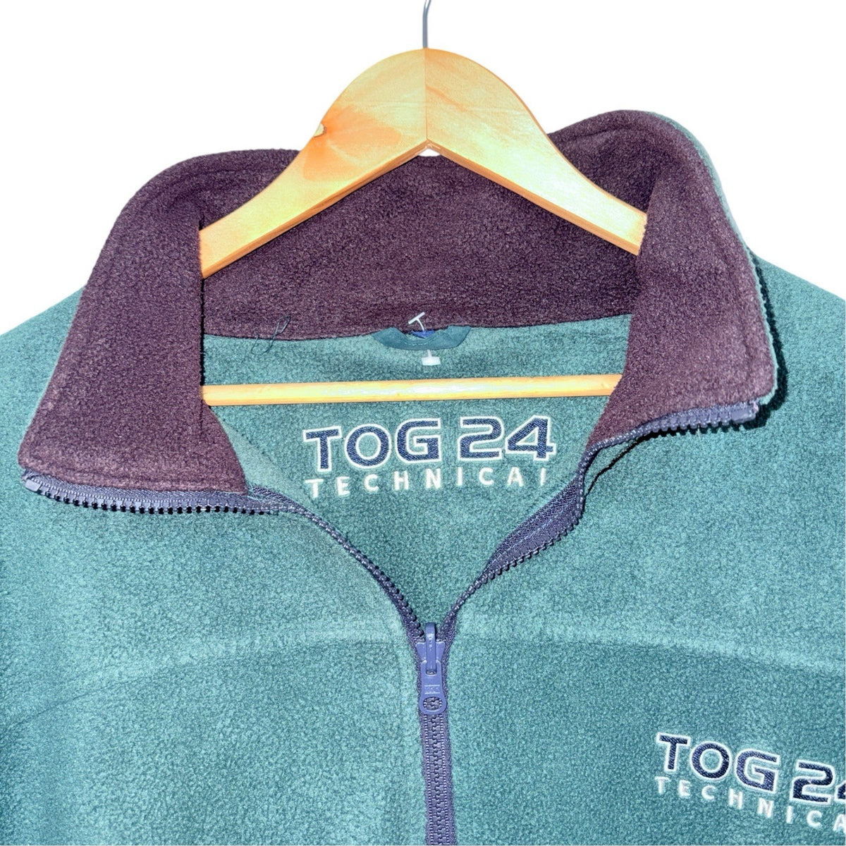 Tog 24 Men's Size XL Technical Fleece Full Zip Forest Green Pockets Drawstring