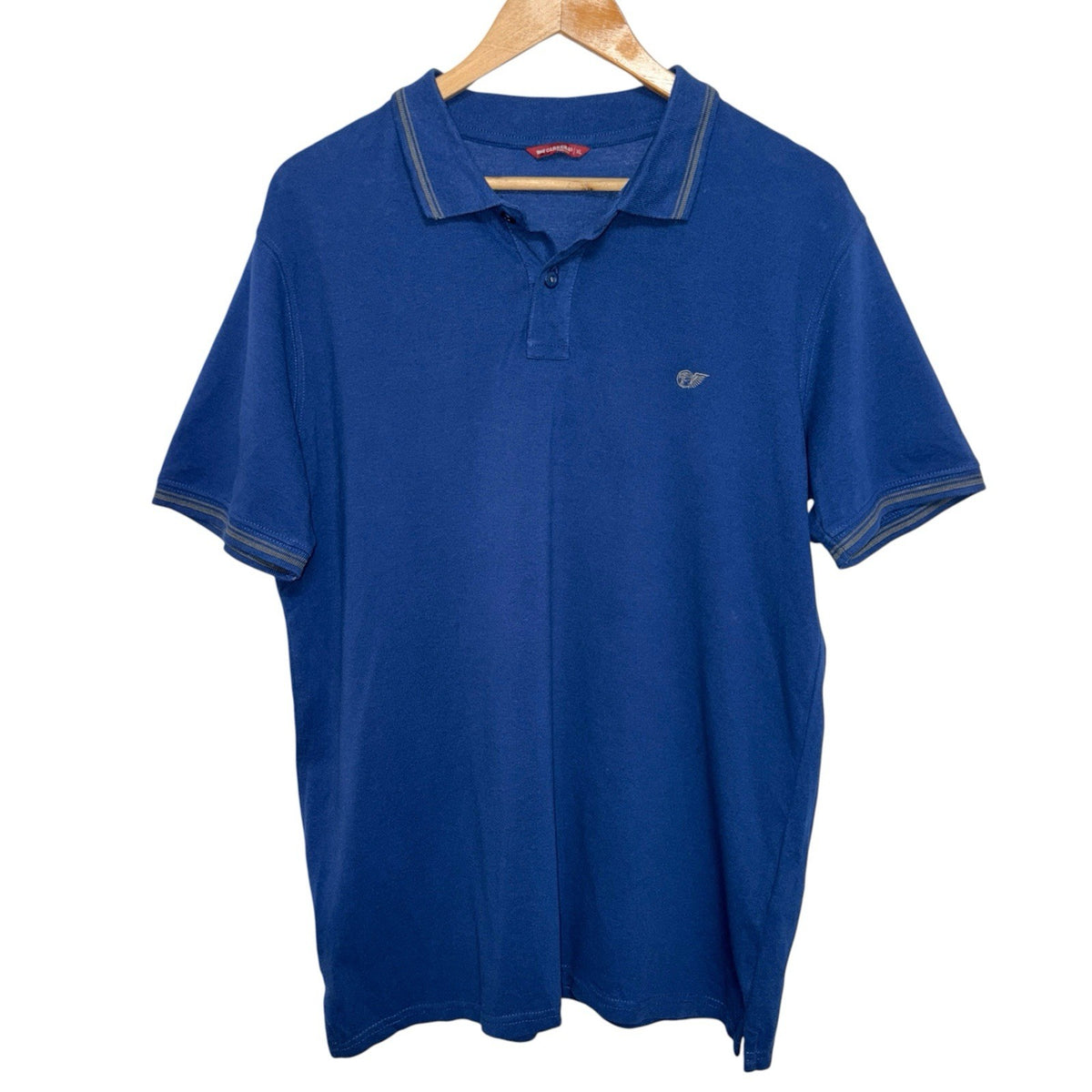 Carrera Men's Size XL Short Sleeve Polo Shirt Blue Cotton Embroidered Logo VGC