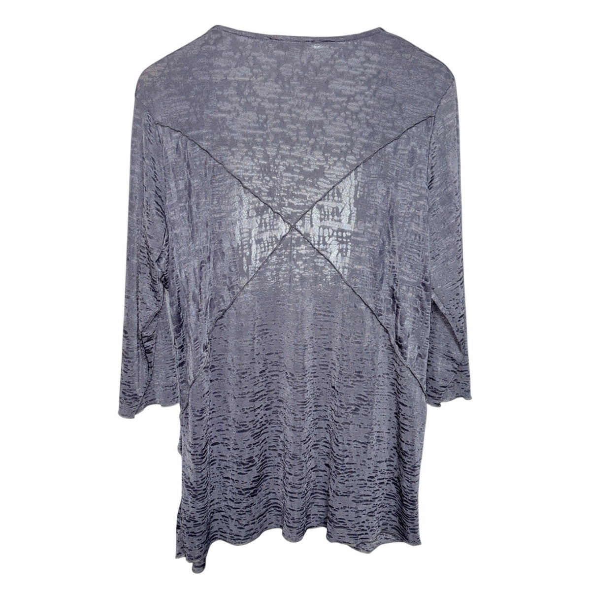 Per Una Women's Size UK 18 Grey V-Neck Open Front 3/4 Sleeve Cardigan VGC
