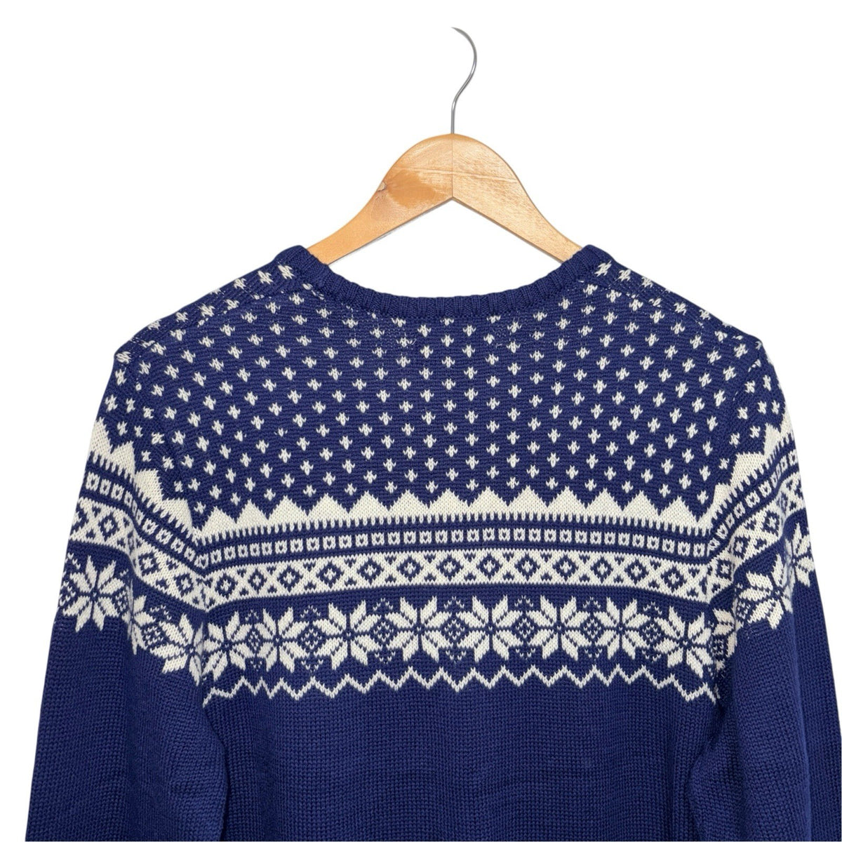 Samuel Windsor Size 2XL Navy Blue Fair Isle Patterned Knit Jumper Wool Blend New