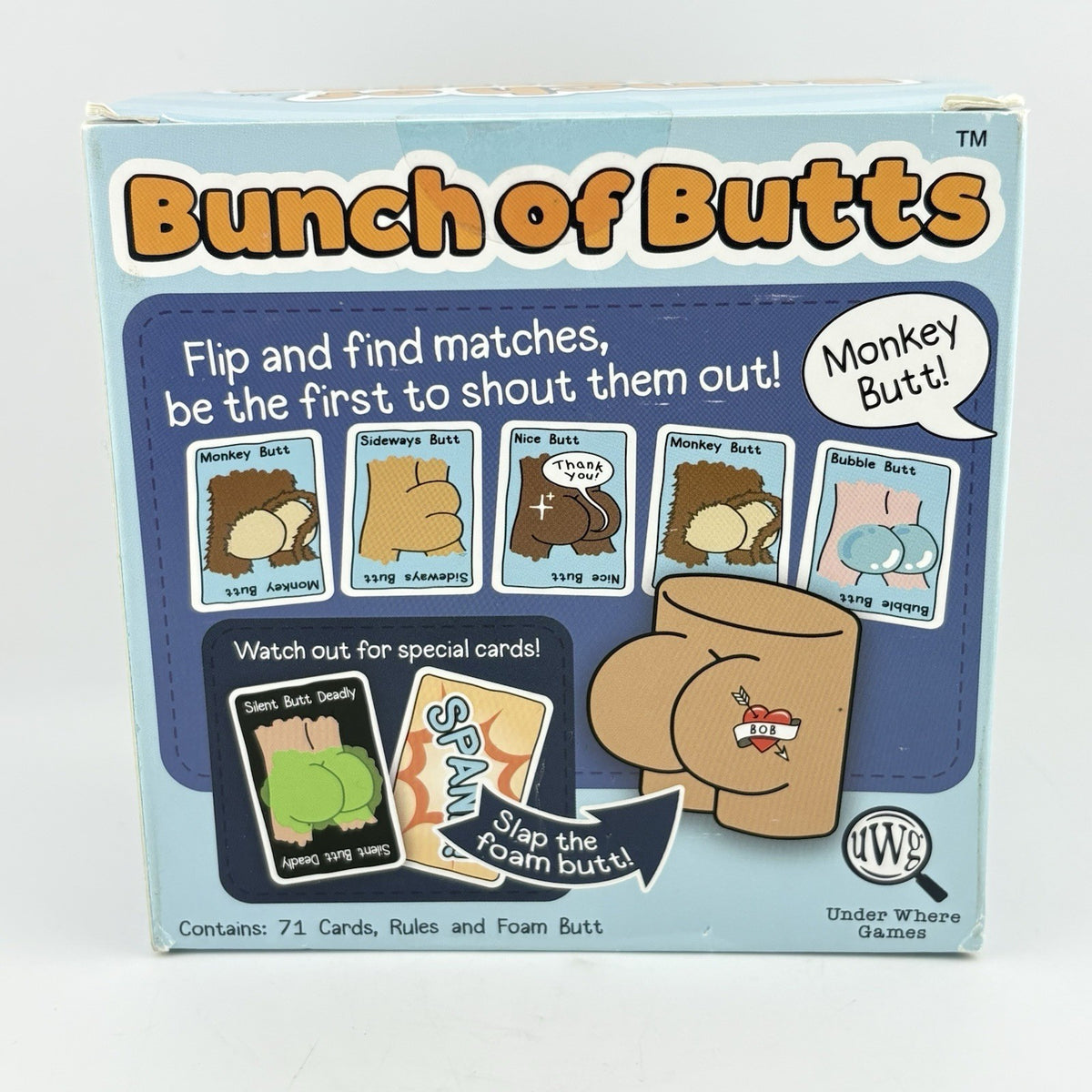 Bunch of Butts Kids and Adults Novelty Party Game 2-8 Players Ages 7+ New