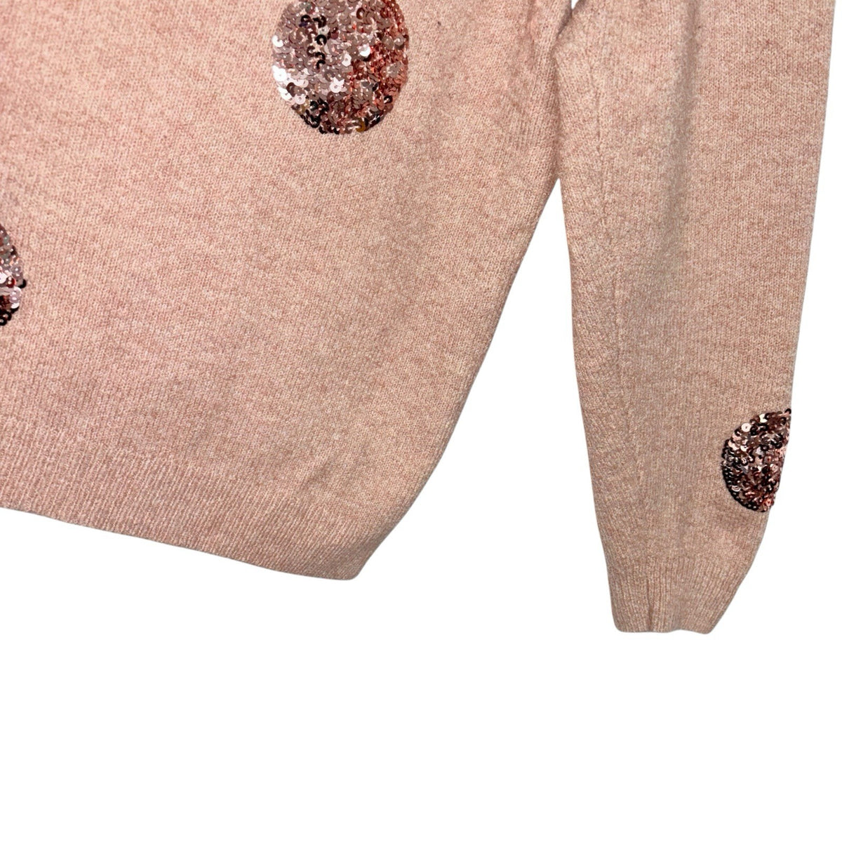 TU Women's Size UK 20 Long Sleeve Pullover Jumper Pink Knit Sequins Sparkle Xmas