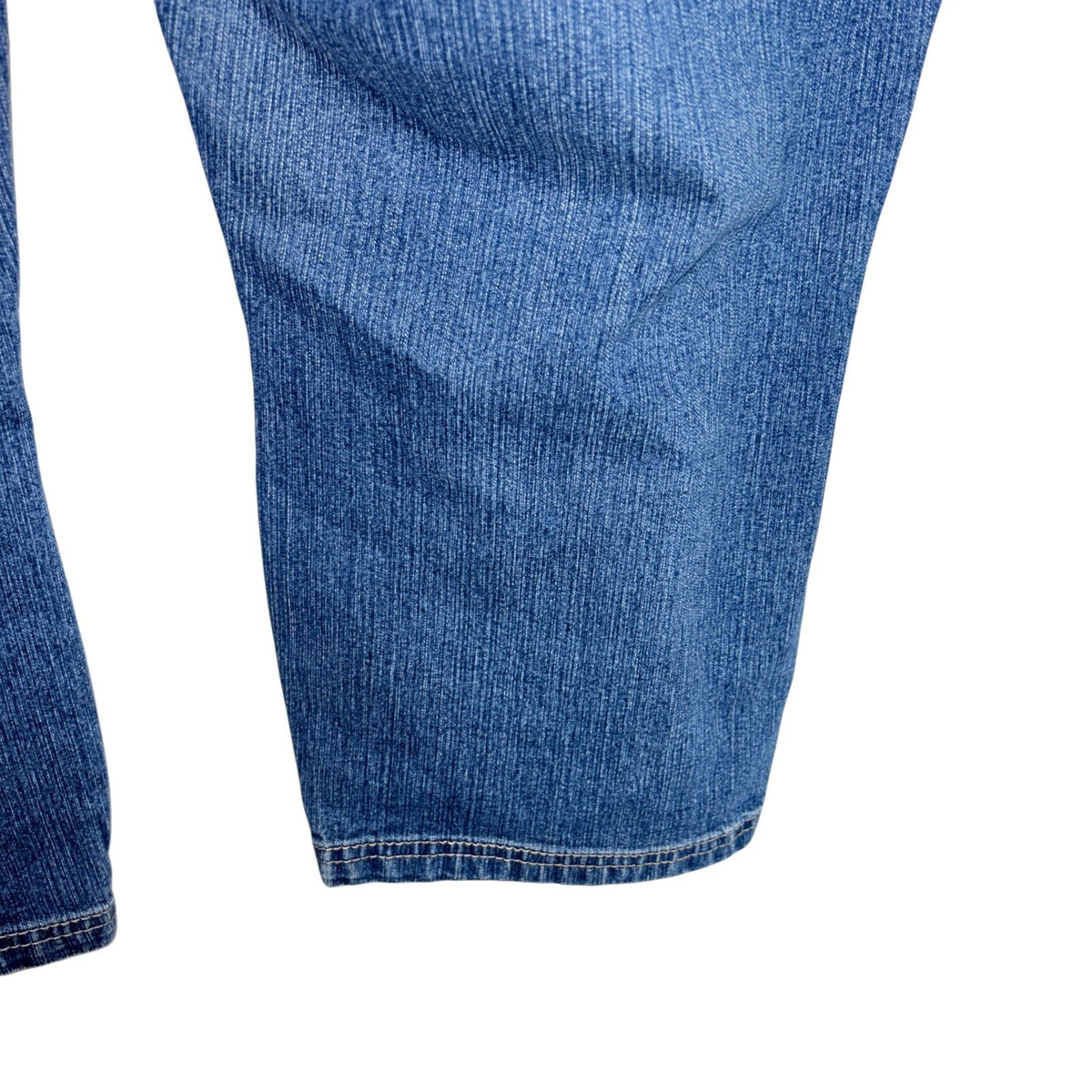 Debenhams Women's Size UK 22 Cropped Denim Jeans Mid Blue Zip Fly Plus Size VGC