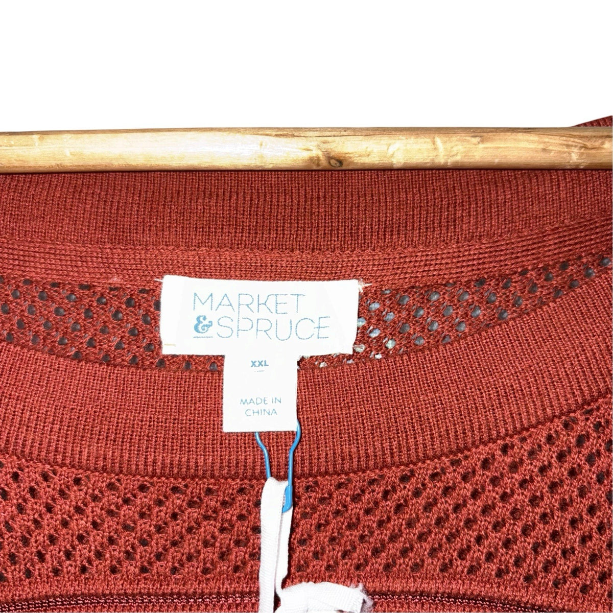 Market & Spruce Size 2XL Jumper Pullover Long Sleeve "Rowan" Rust Red New