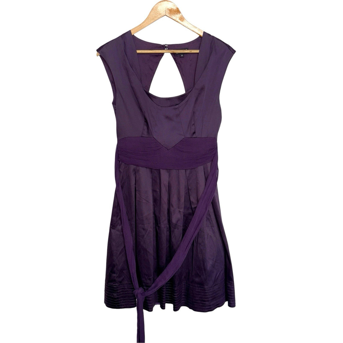 Warehouse Spotlight Women's Size UK 10 Occasions Dress Deep Purple Zip Rear Worn