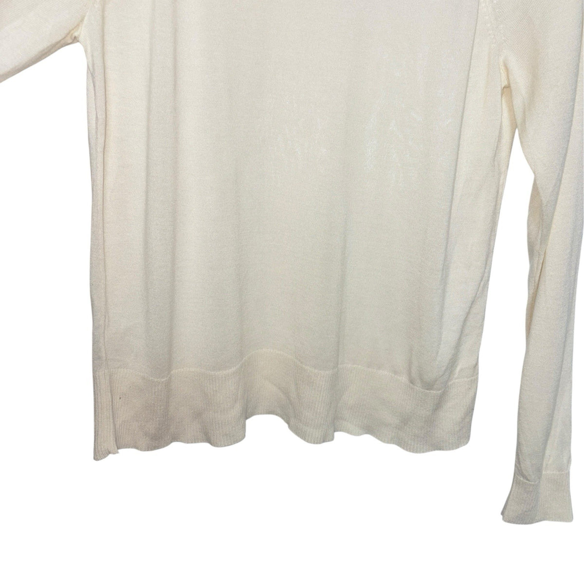H&M Women's Size M Long Sleeve Pullover Jumper Ivory Roll Neck Turtleneck VGC