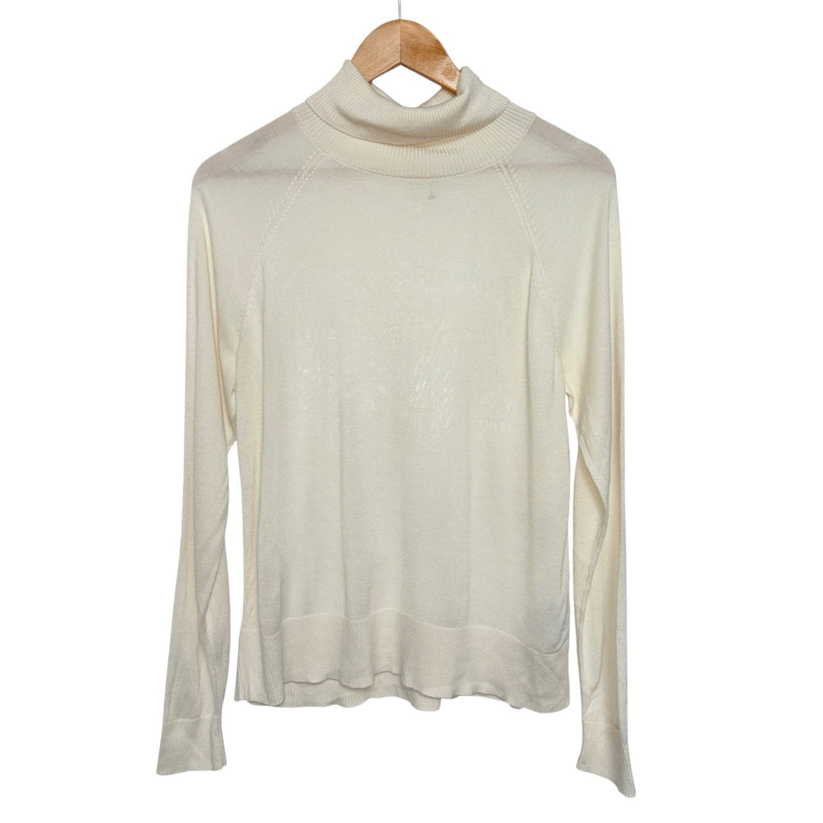 H&M Women's Size M Long Sleeve Pullover Jumper Ivory Roll Neck Turtleneck VGC