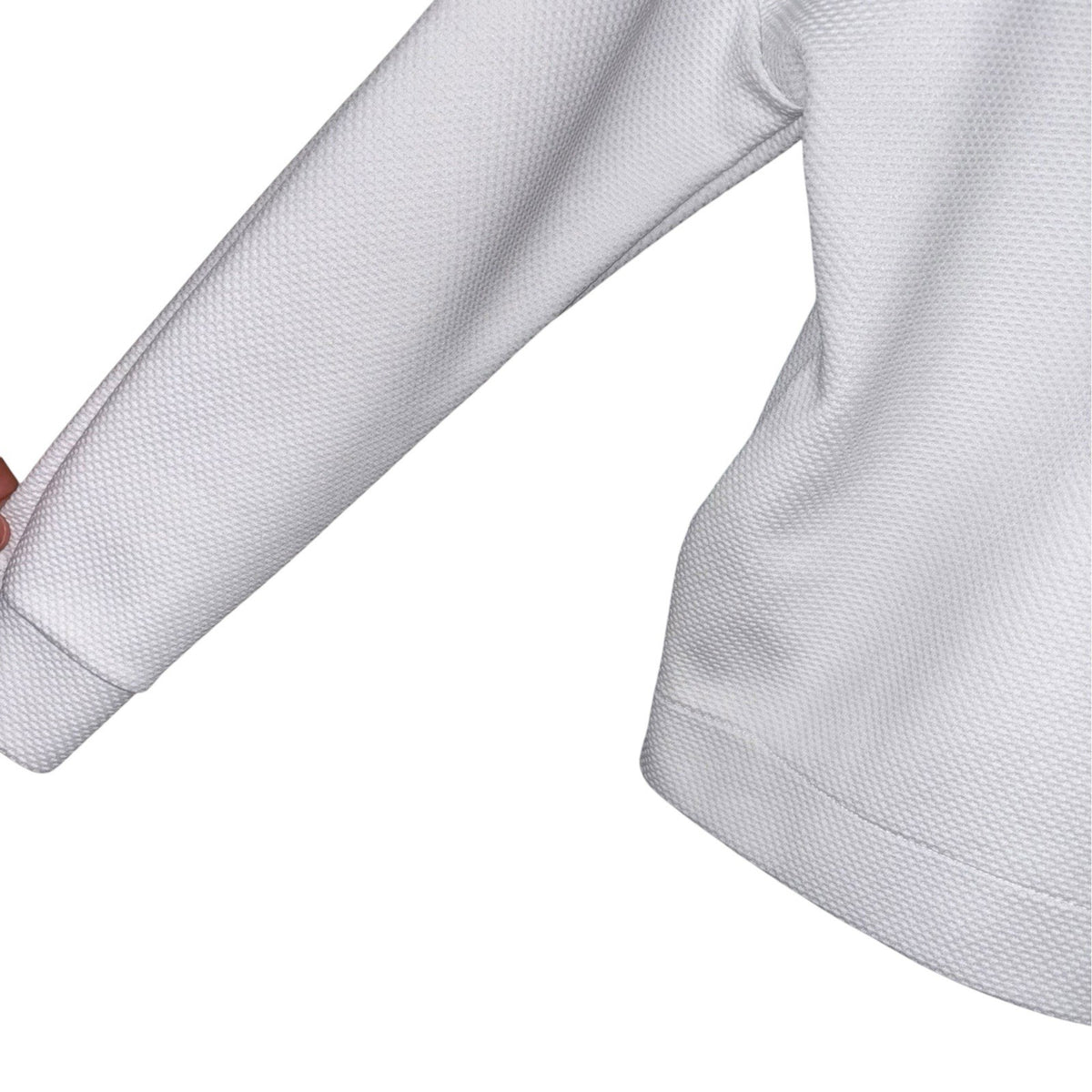 Benetton Size UK 16 Jumper Top Long Sleeve White Grey Rear Zip Futuristic VGC