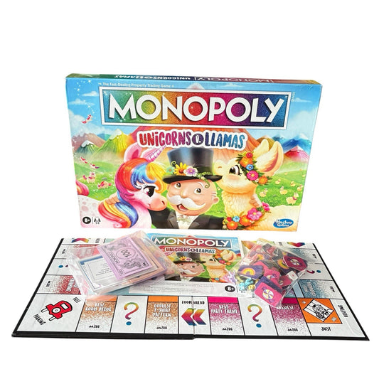 Monopoly Unicorns Vs. Llamas Board Game 2019 Complete & Very Good Condition