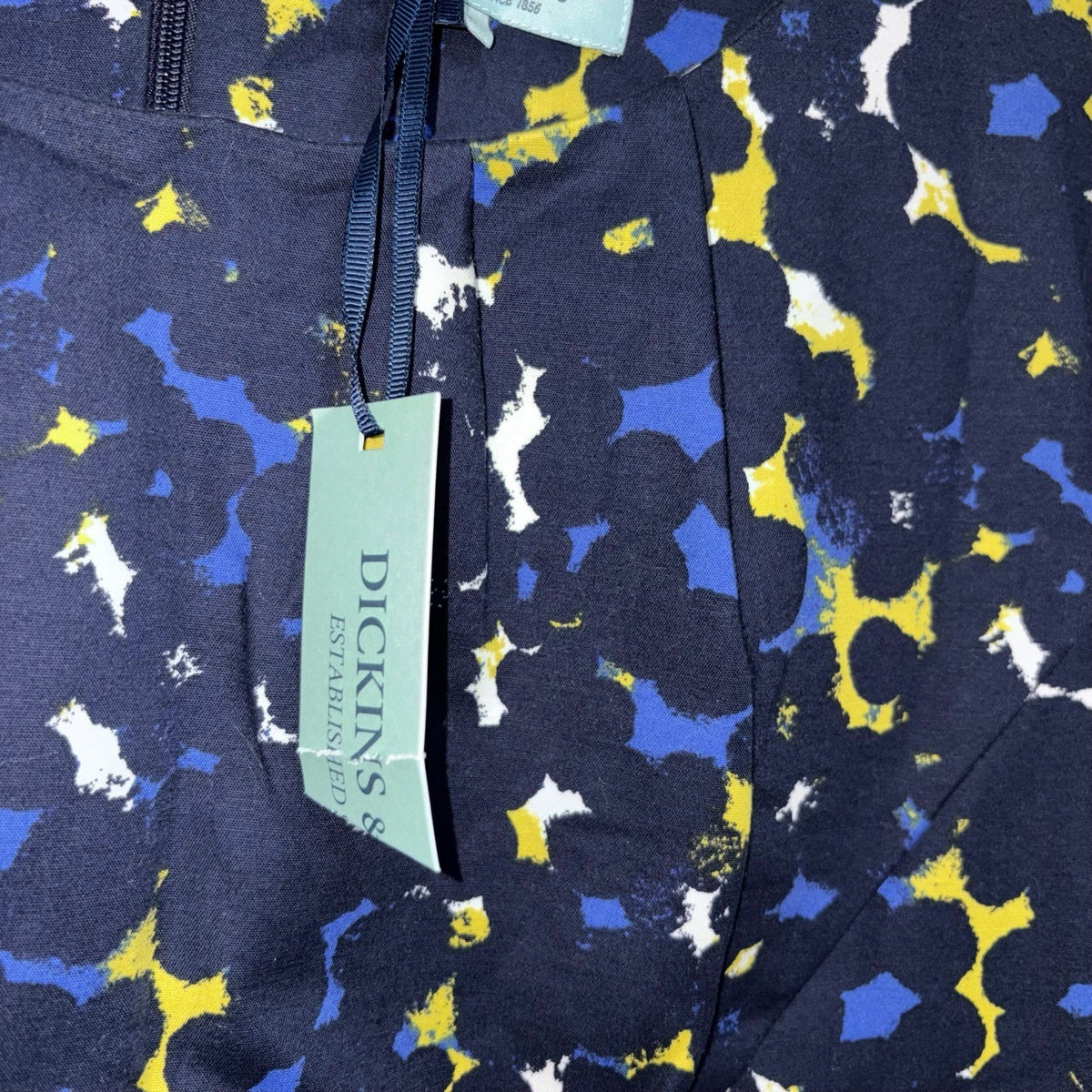 BNWT Dickins & Jones Women's Size UK 20 Sleeveless Dress Navy Multi Pattern