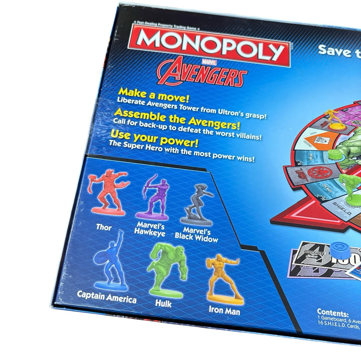 2014 Hasbro Marvel Avengers Edition Monopoly 6 Tokens Complete VGC