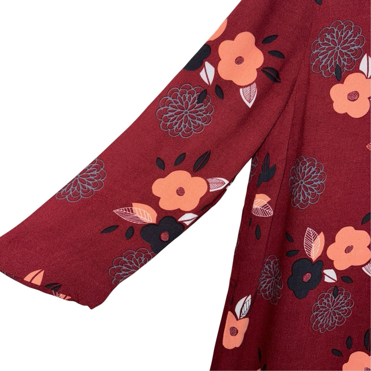 BNWT White Stuff Edo Women's Size UK 12 3/4 Sleeve Dress Japanese Insipired Red