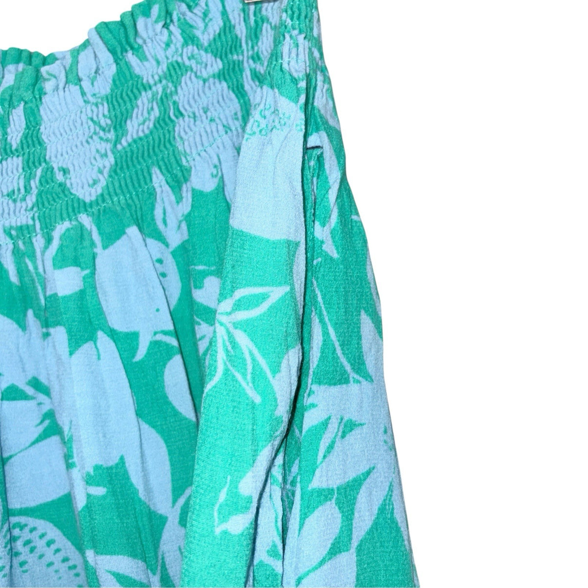 Joules Size UK 14 Floaty Summer Skirt Green Eileen Leaf Print With Pockets VGC