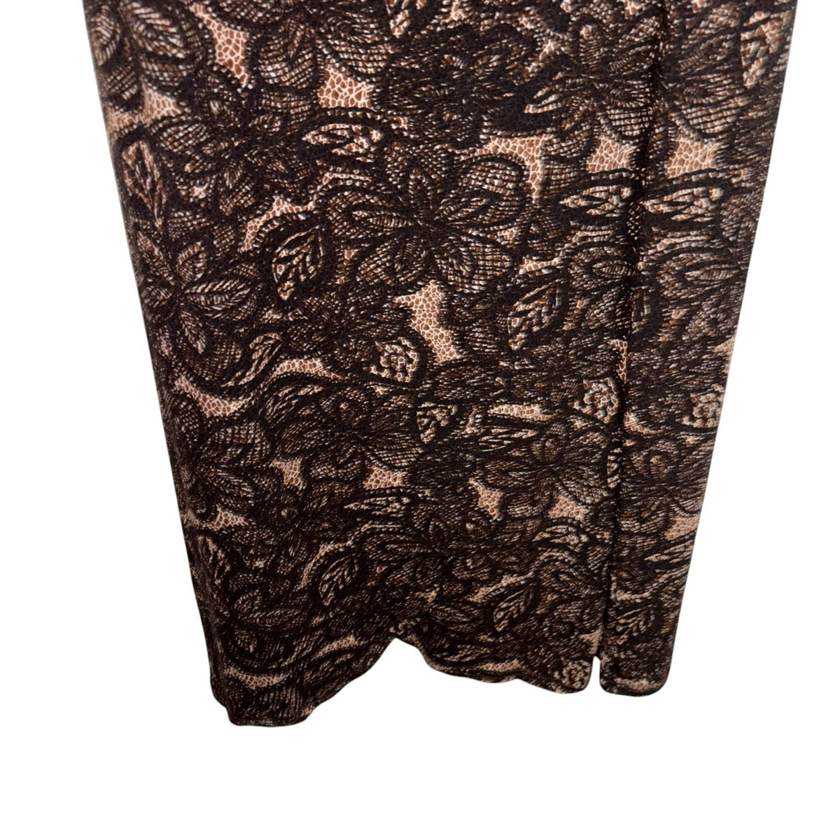 EAST Women's Size UK 16 3/4 Sleeve Wrap Midi Dress Brown Floral Autumnal VGC