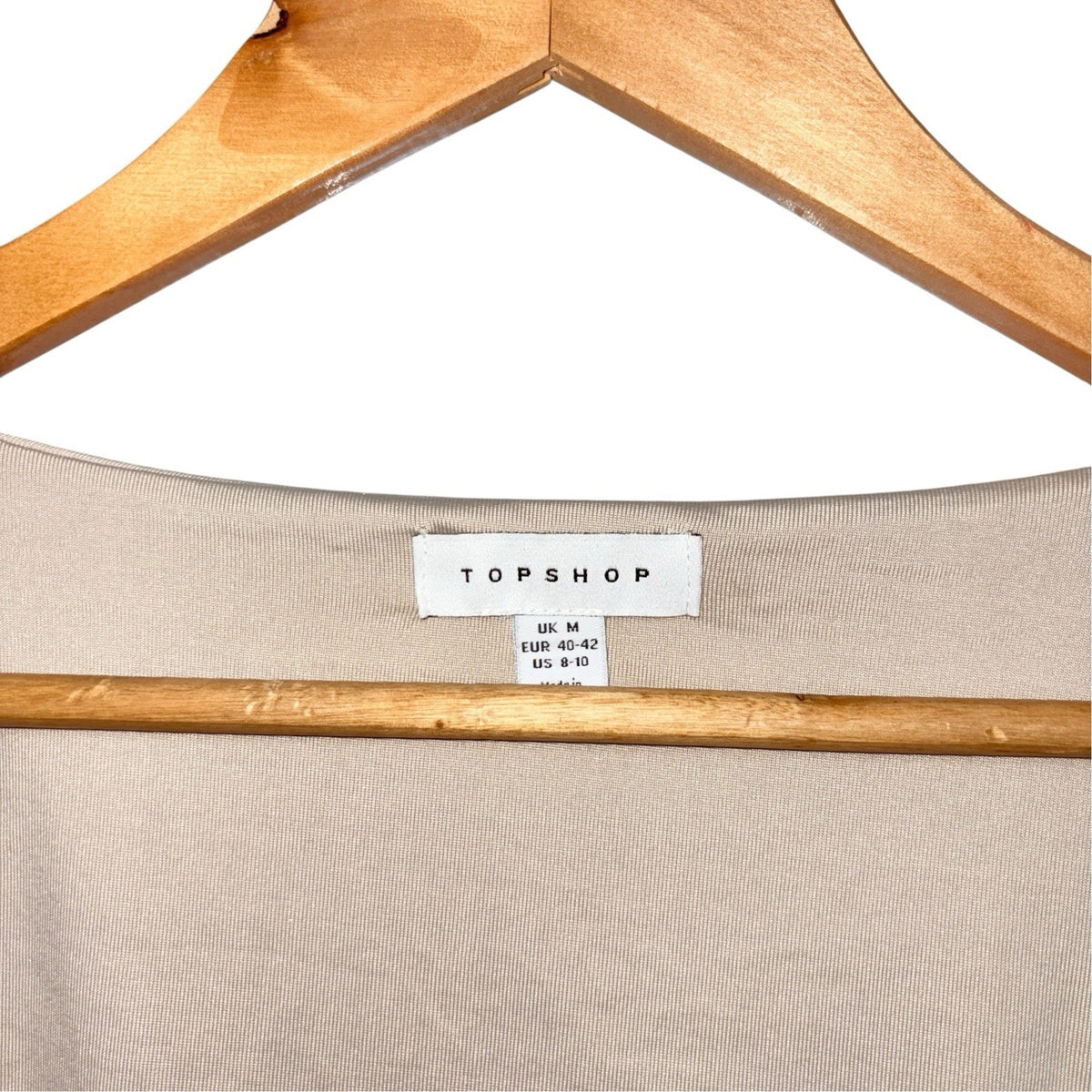 Topshop Women's Size Medium Long Sleeved Bodysuit Beige Cream Used VGC