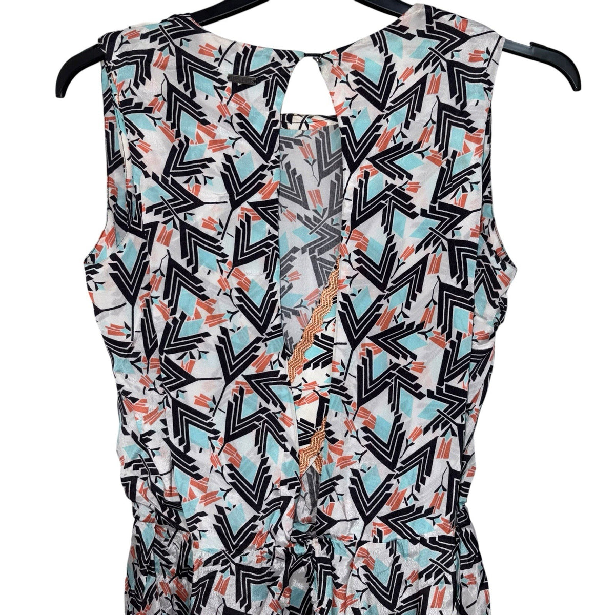 Pepe Jeans Women's Size Small Sleeveless Dress 80s Multi Geo Pattern Style VGC