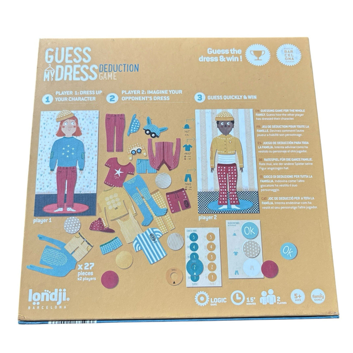 Guess My Dress Game by Londji Complete Board Card Game Deduction Game VGC